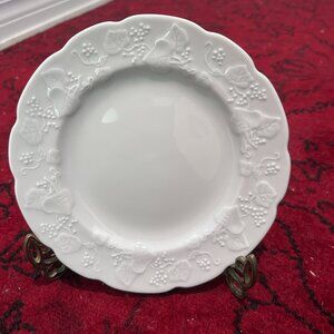 Vintage France Dansk Ivy White Embossed 6.75” Porcelain Bread Plate